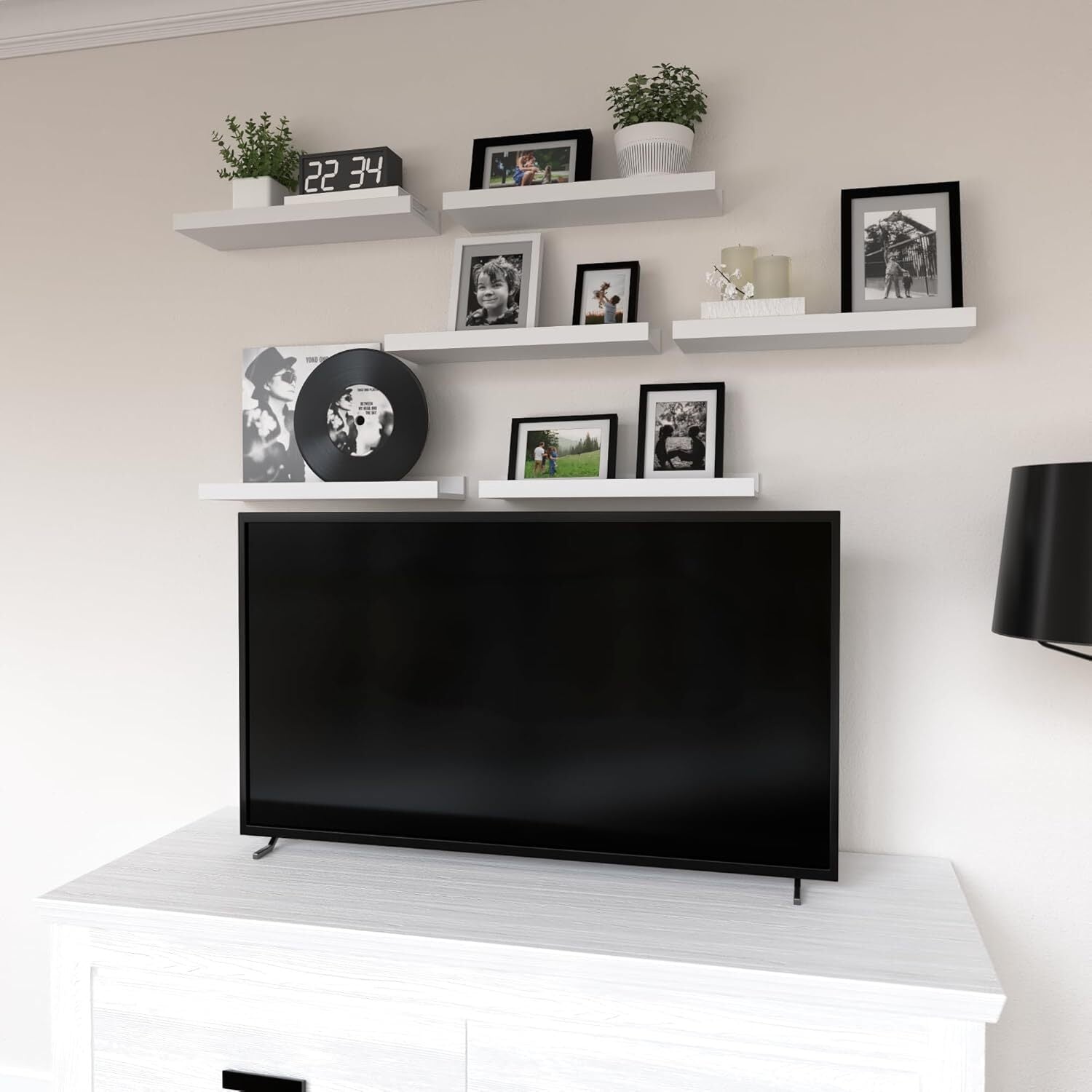 6 Pack Floating Wall Shelves, Display Shelves for Home Decoration Splattertide