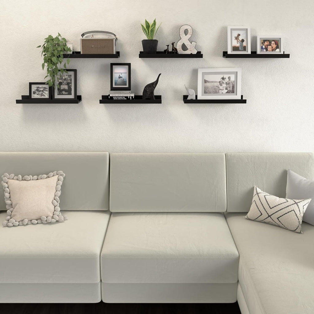 6 Pack Floating Wall Shelves, Display Shelves for Home Decoration Splattertide