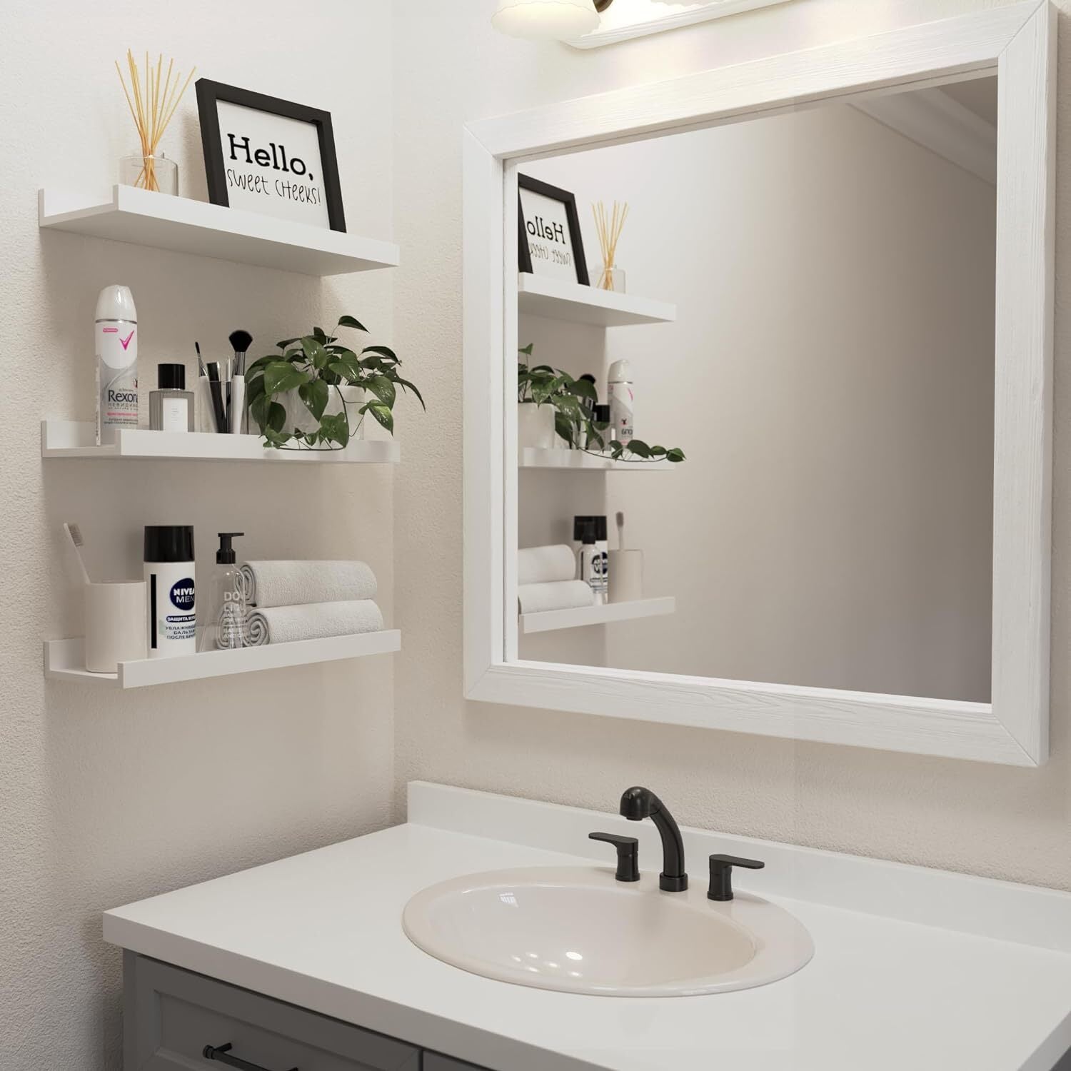 6 Pack Floating Wall Shelves, Display Shelves for Home Decoration Splattertide