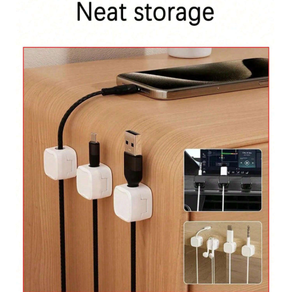 3Pcs Cable Organizer Magnetic Desktop Wire Clip Cord Holder Mobile Phone Cable