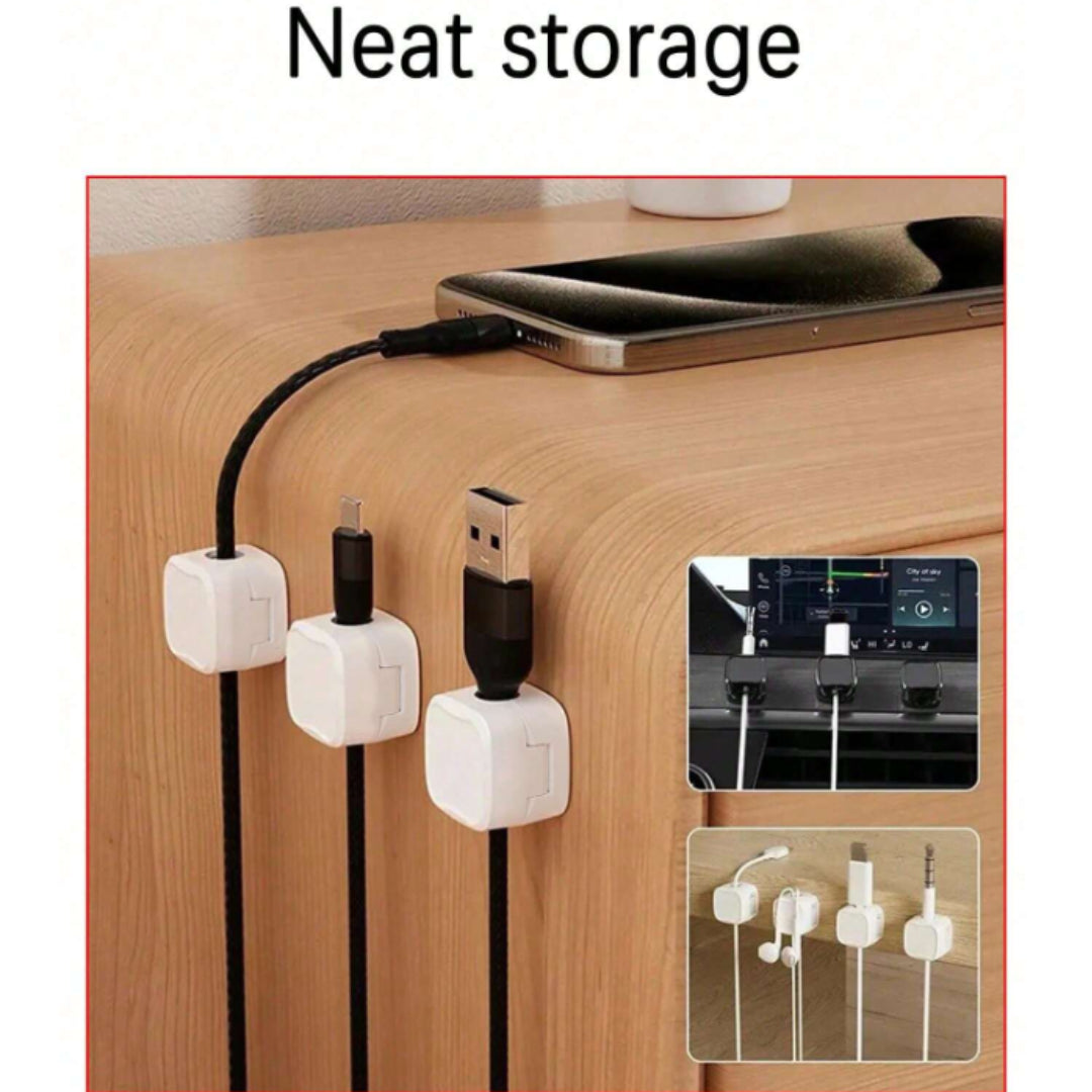 3Pcs Cable Organizer Magnetic Desktop Wire Clip Cord Holder Mobile Phone Cable