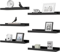 6 Pack Floating Wall Shelves, Display Shelves for Home Decoration Splattertide