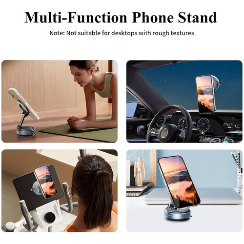 360° Vacuum Magnetic Phone Holder - Suction Cup Car Mount W/ Foldable Stand US